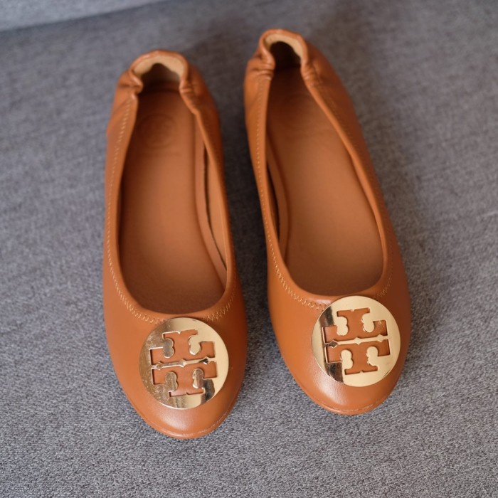 

Tory Burch Ballerina flat shoes Free paperbag - Cokelat, 35