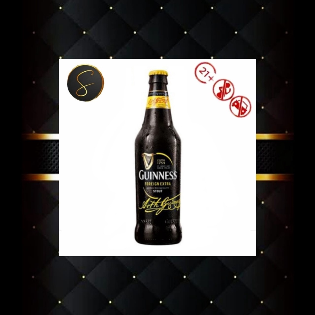 BIR HITAM GUINNESS STOUT 330ML PINT BOTOL KECIL