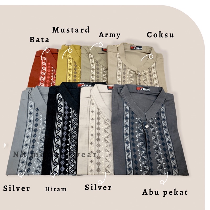 BAJU KOKO KATUN DEWASA LENGAN PANJANG ,( EL 25 )
