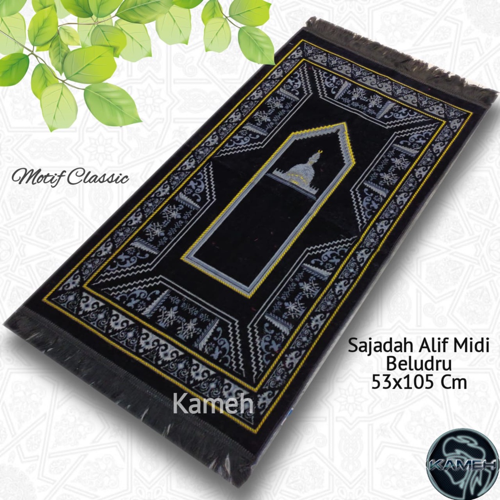 Sajadah Alif Midi 53x105Cm Beludru Premium Motif Classic