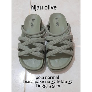  Sandal  Wedges Wanita  Tinggi  3 5cm Sendal Jelly Anyam 1606 