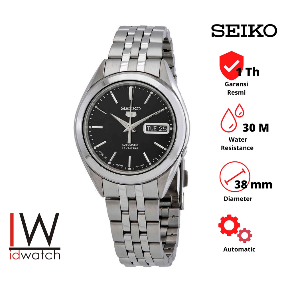 Seiko 5 SNKL23K1 Automatic Jam Tangan Pria Wanita Unisex SNKL23 Original Strap Rantai Stainless