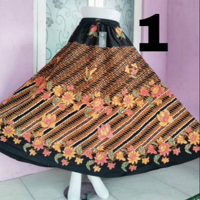 Rok batik pesta model payung klok lebar. Rok batik panjang klok lebar good quality