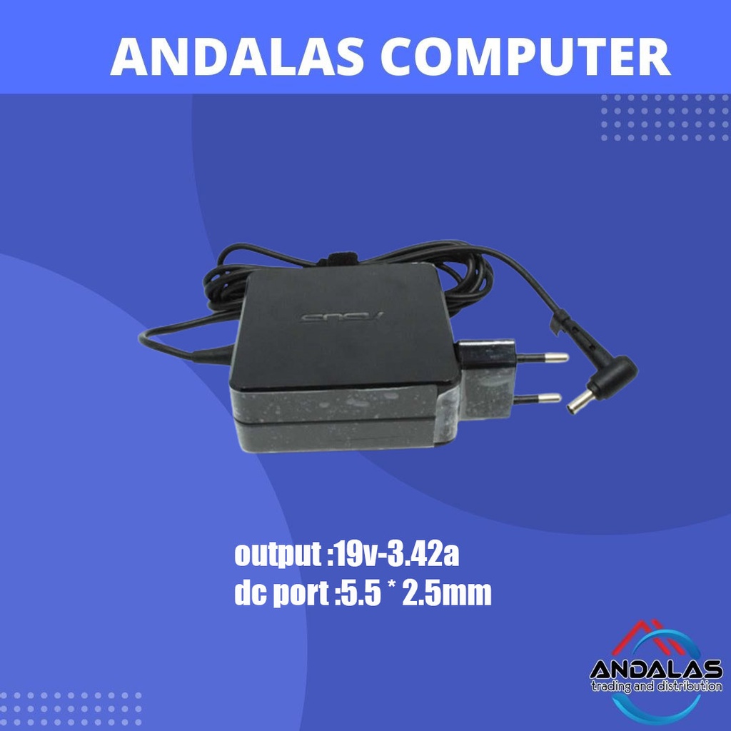 Adaptor Charger Laptop Asus 19V 3.42A 65W 5.5X2.5mm ORIGINAL A455 A455L A455LA A455LB A455LD X450 X450C X450CA X450CC X450VC A46 A46C A46CA A46CB A46CM