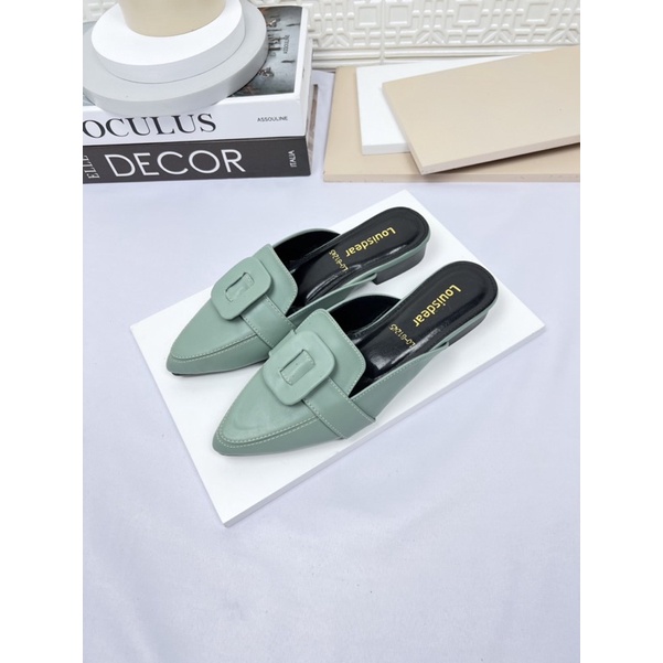 sendal flatshoes 2 cm wanita terbaru kekinian bahan dove  LOUISDEAR B121