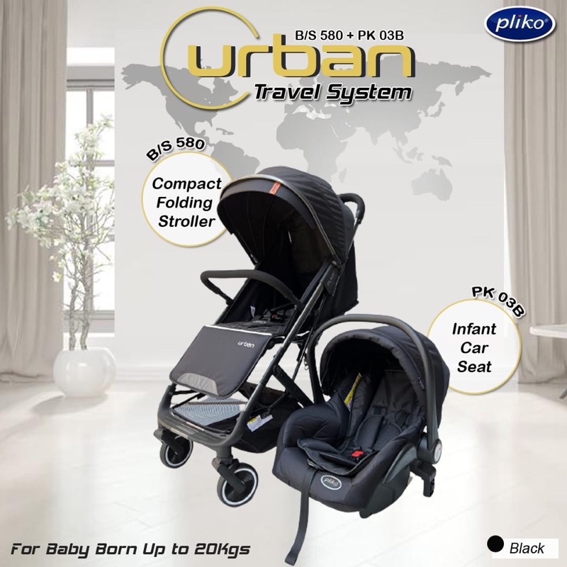 Pliko Urban Travel system Kereta Dorong Bayi Stroller Pliko BS 580 + PK 03 B Urban Travel System/ Stroller set Carseat