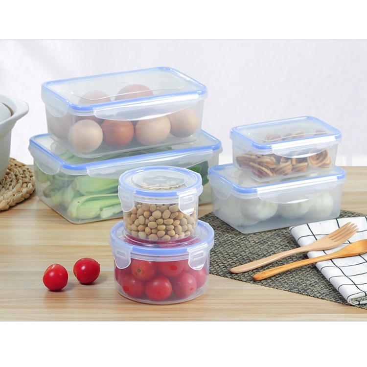 CH-009/010 Food Box Plastik / Kotak makan dengan tutup/ Container / Bulat/Segiempat