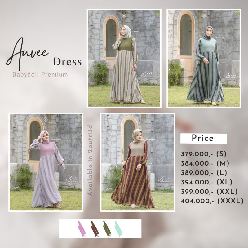 DR206| AUVEE DRESS by Nadheera Luxury [ NEW - ND Pattern Series ] Gamis Nadheera Luxury