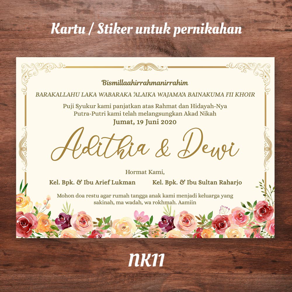 Kartu Stiker Ucapan Syukur Tasyakuran Pernikahan Mohon Doa Restu Pernikahan Buat Nasi Kotak Shopee Indonesia Pandu Invite you to share in the celebration of the marriage of their daughter Bianca Alexandra to Fredy Mahendra.