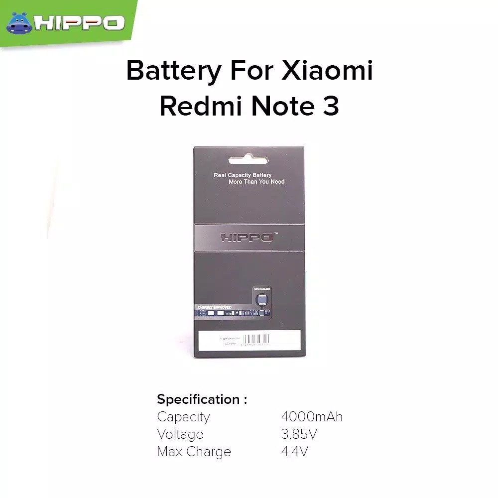 Hippo Baterai Batre BM 46 Redmi Note 3 / Note 3 Pro Original Hippo Battery Batrai