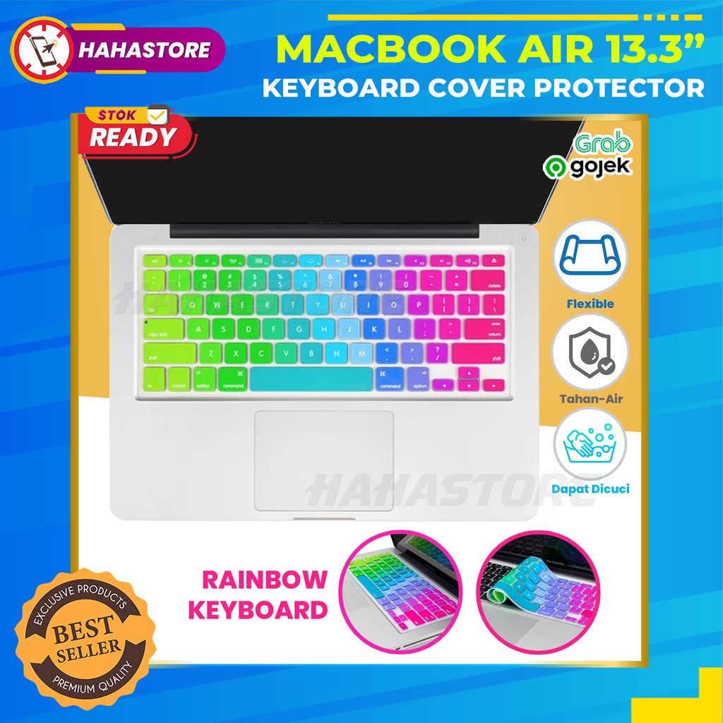 apple macbook air 13 3 13 inch 2010   2017 skin rainbow color keyboard protector cover warna pelangi