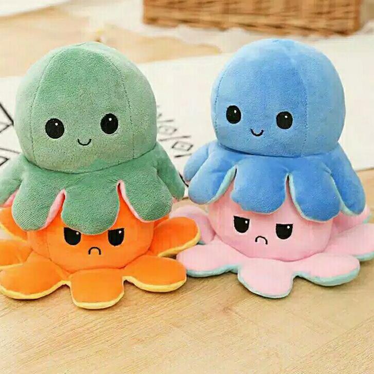 Boneka Gurita Octopus Bolak-Balik Dua Sisi Reversible / Boneka Lucu / ubur-ubur mini 18