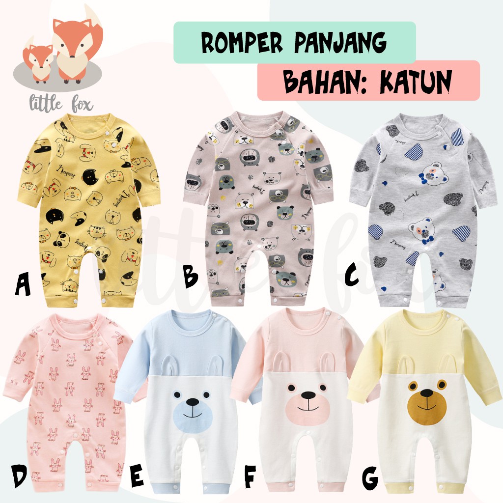 [ IMPORT] JUMPER PANJANG ANAK BAYI/ BAJU ROMPER BAYI COWOK CEWEK / BAJU KODOK BAYI / ROMPER PANJANG
