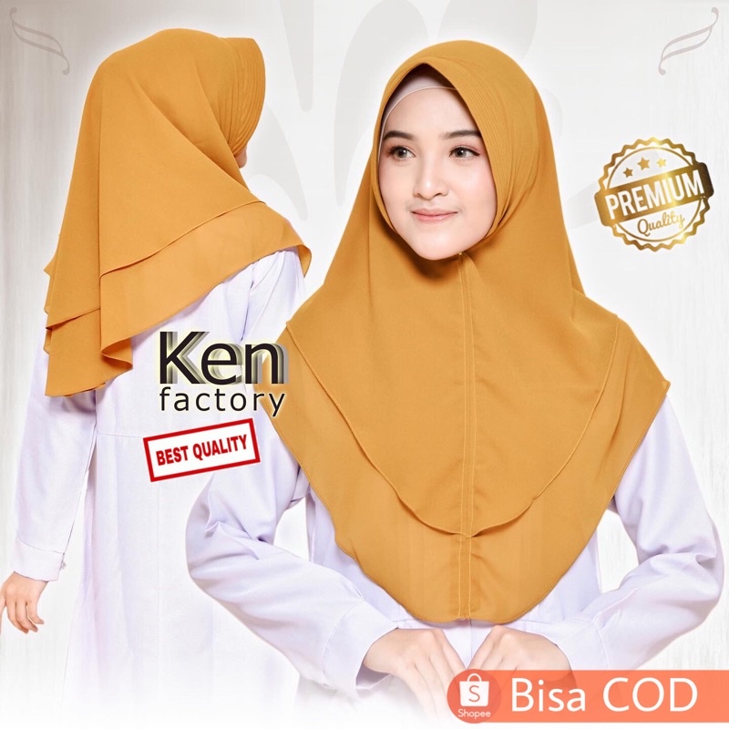 Hijab Khimar Ceruty Babydoll 2 layer/ Jilbab Ceruti baby doll / Khimar mini cerruty