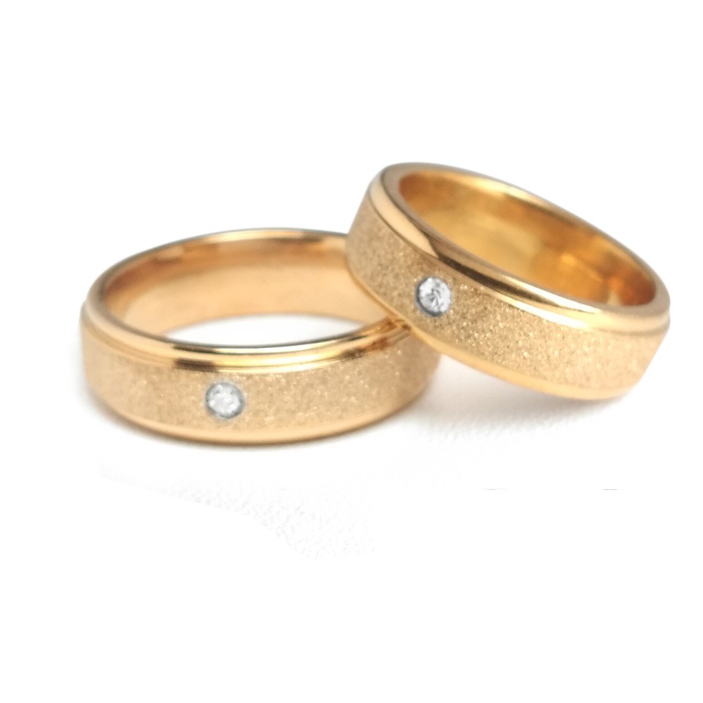 Cincin Kawin Udah Dapat 2 Pcs + Box Cincin love mewah dan berkelas Berlapis Stainless Steel