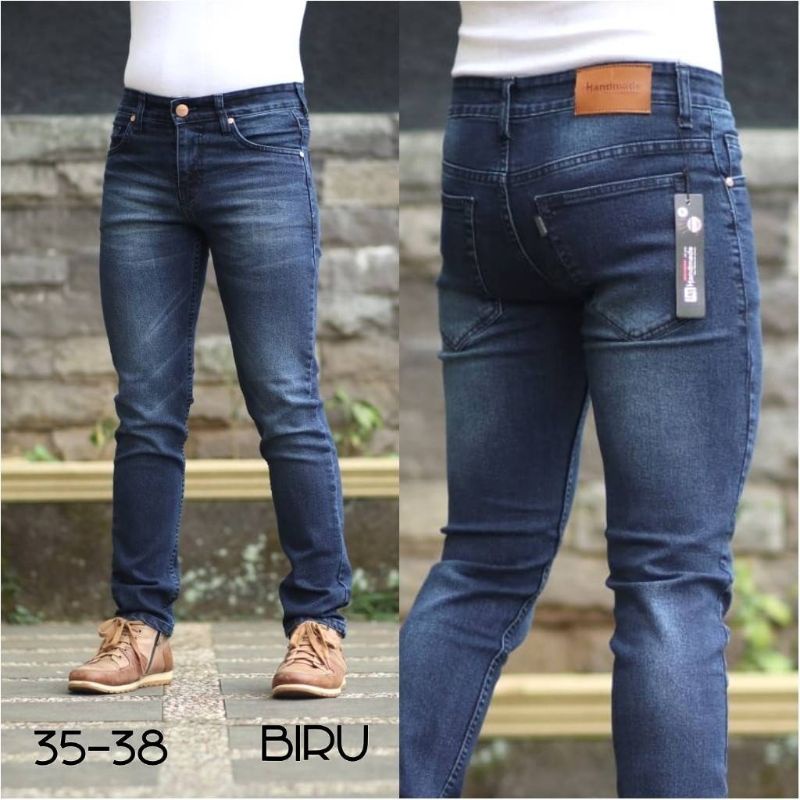 Celana Jeans Pria Naomi Hitam Size 28-38 Big Size Original Handmade