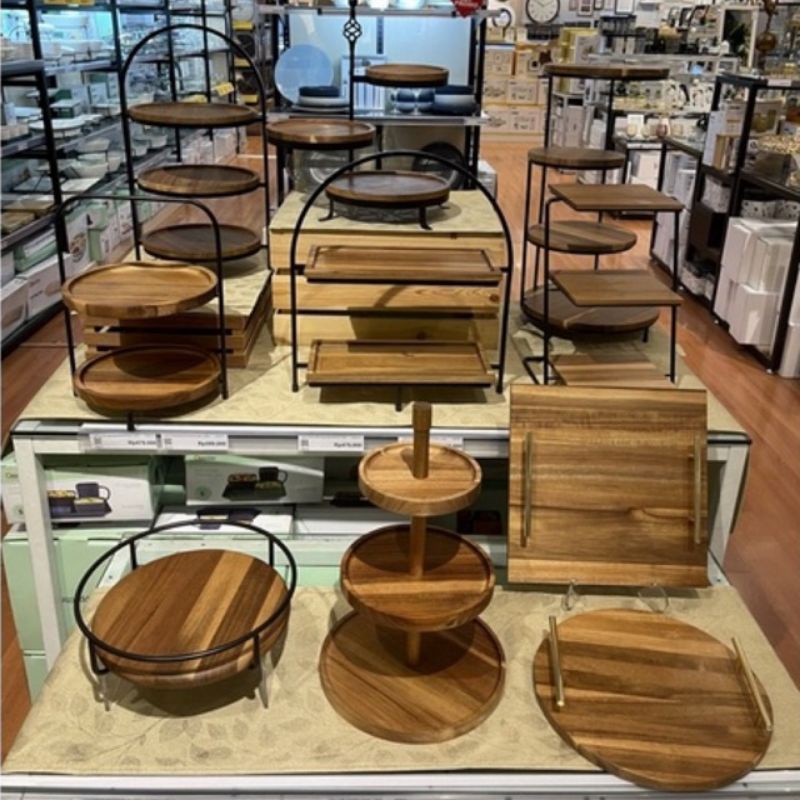SERVING SET KAYU NAMPAN TRAY SERVING STAND INFORMA KAYU SOLID