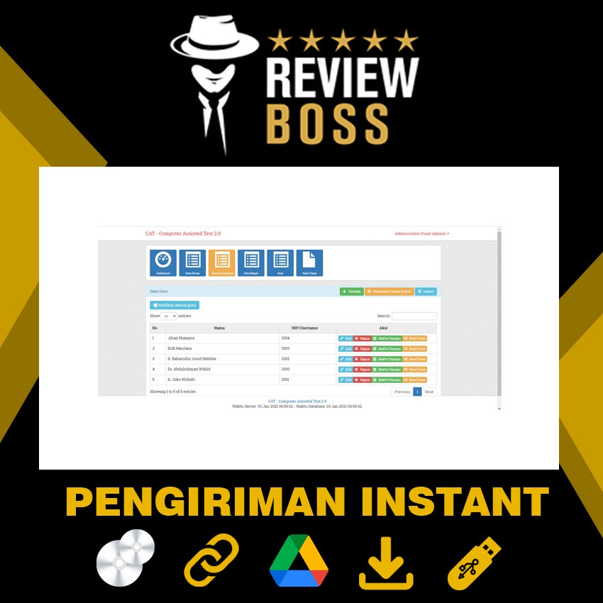 APLIKASI UJIAN ONLINE CAT CBT CPNS UNBK BERBASIS WEB TEST SOURCE CODE WEBSITE TES
