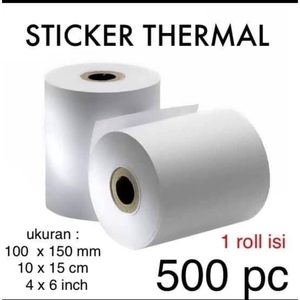 KERTAS LABEL BARCODE 100 X 150 mm STICKER THERMAL 10x15cm / 4x6 inch A6 ISI 500 lbr