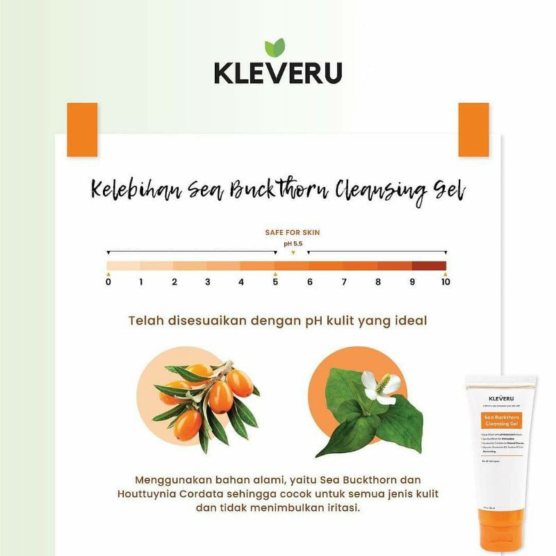 KLEVERU Sea Buckthorn Cleansing Gel (Facial Wash) 100ml