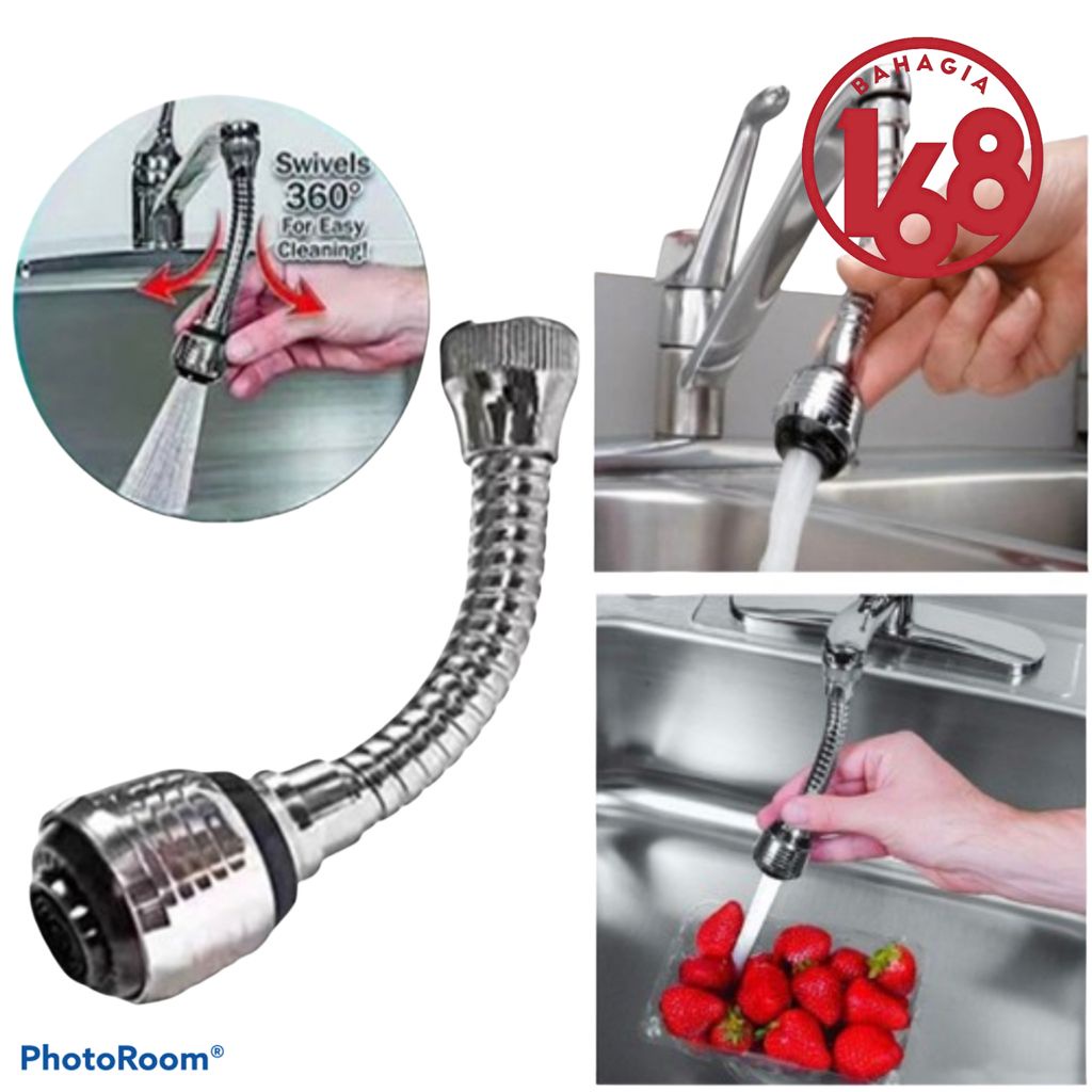 YT051 Turbo Flex Faucet 360 Derajat Sambungan Kran Air Flexible 2 Mode Spray