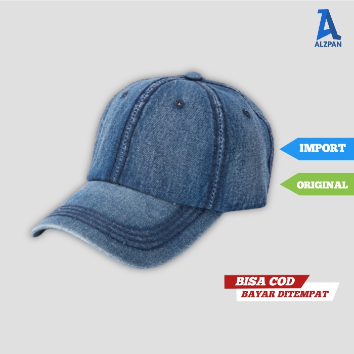 Topi Denim Jeans Baseball Cap Hat Import Outdoor Dewasa Pria Wanita Cowok Cewek Cowo Cewe Laki laki 