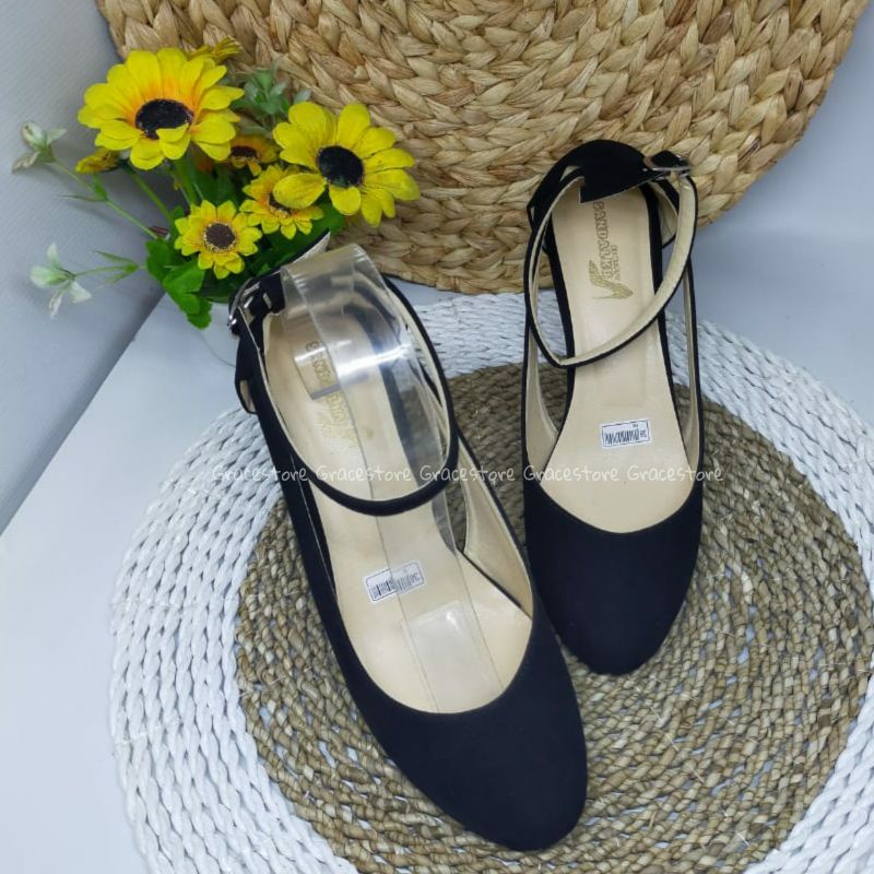 COD Heels Wanita elegan - Heels wanita hitam 7cm - Heels wanita tali - Heels wanita kerja - High heels ala korea Pd224