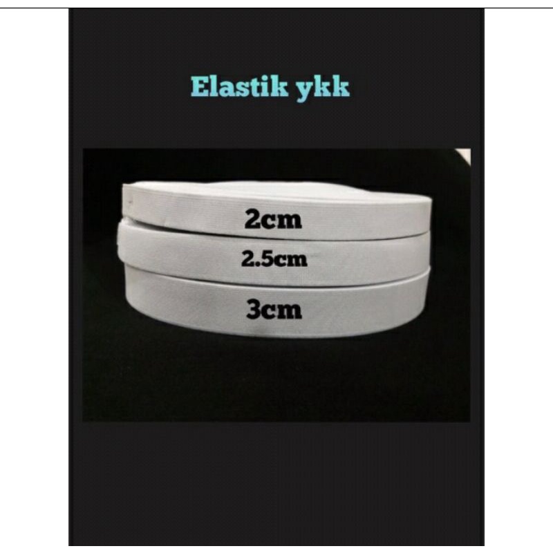 ELASTIK KARET ELASTIK YKK MELAR UKURAN 3CM PER ROL