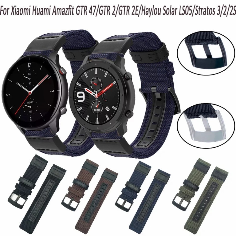 TALI JAM STRAP BAHAN NYLON SPORT FOR XIAOMI AMAZFIT GTR 2 / 2E 22MM SMARTWATCH - ARMY