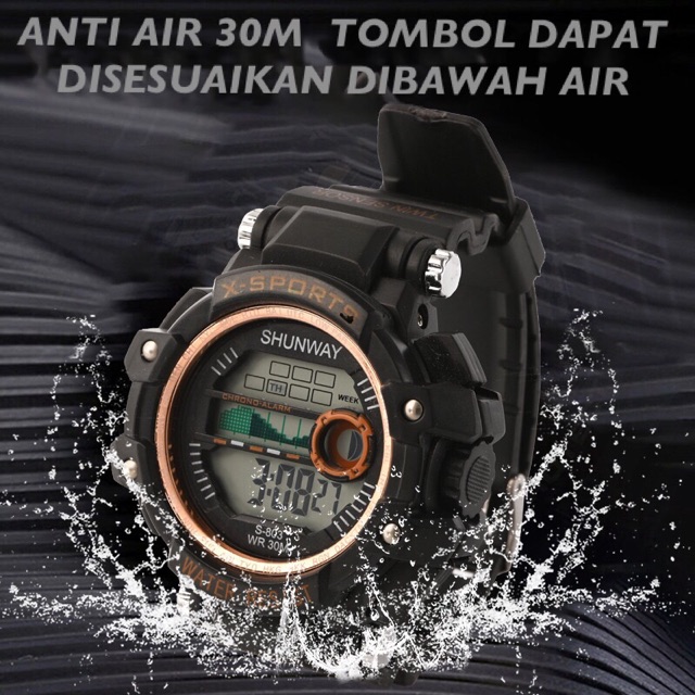 ［W.R 30M］Jam tangan Digital sport pria Anti Air 30M  S-803