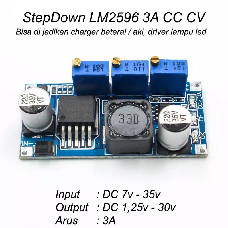 LM2596 DC-DC Step down Power Supply Module - Adjustable CC CV