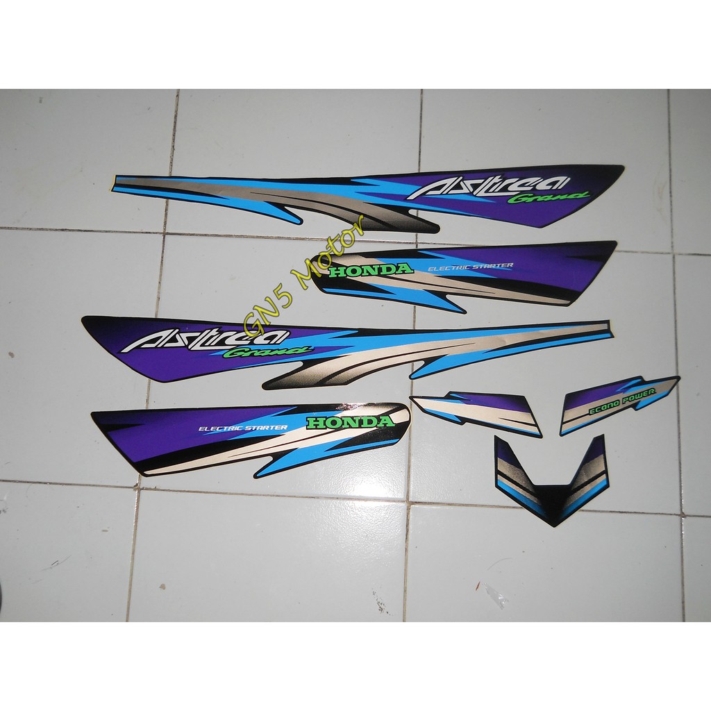 Striping Polet Stiker List Body Astrea Grand 1997 Biru Ungu