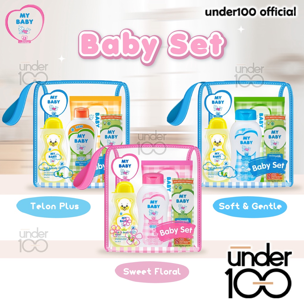 ❤ Under100 ❤ MY BABY Set Sweet Floral | Soft &amp; Gentle | Telon Plus | [360g] 4 items - Perlengkapan Bayi Baru Lahir | BPOM