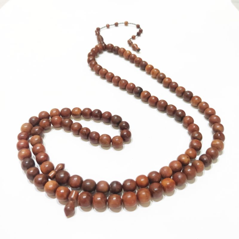 Tasbih kokka kaukah 99 Bulat 10 mm coklat polos original koka kaokah kauka