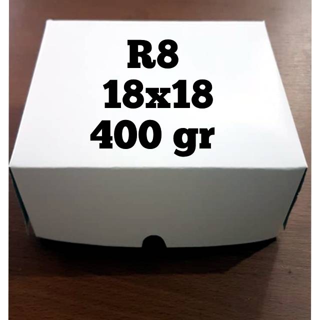 Dus R8 kotak 18x18 putih tebal nasi kue snack box pizza martabak pukis bikang serabi roti bun sobek