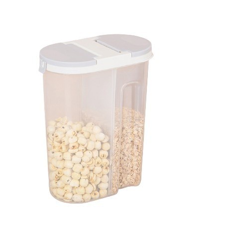 TERLARIS!!! Toples Kontainer Tempat Penyimpanan Makanan Storage Jar Cereal 2 In 1