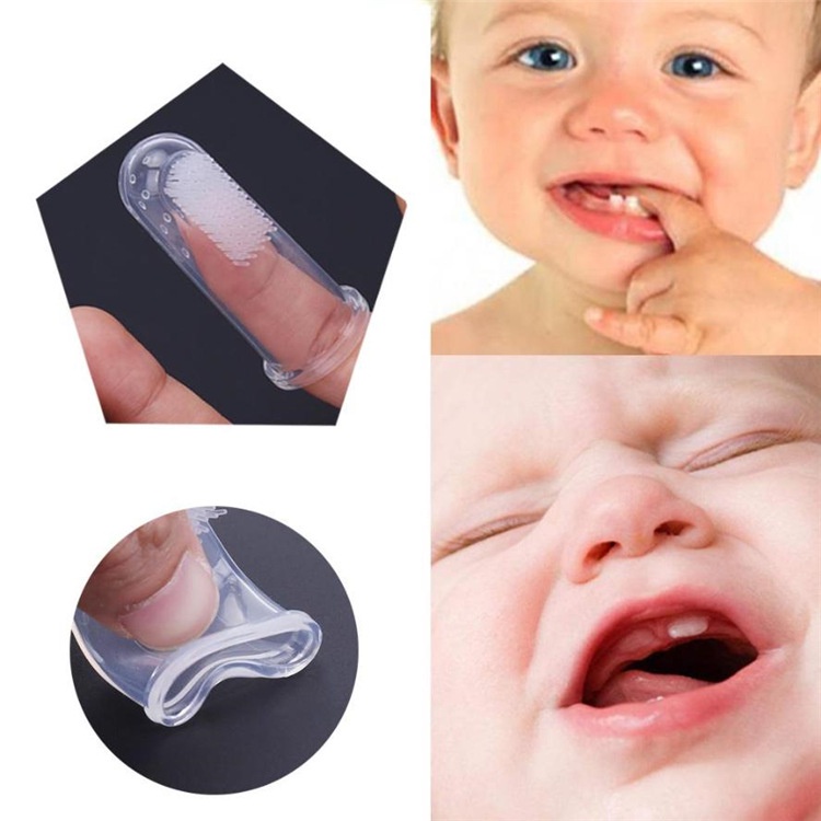 AVVET Sikat gigi Bayi Finger Tooth Brush Pembersih mulut Silikon Jari Baby Newborn Lidah Gusi Silicone Food Grade Lembut