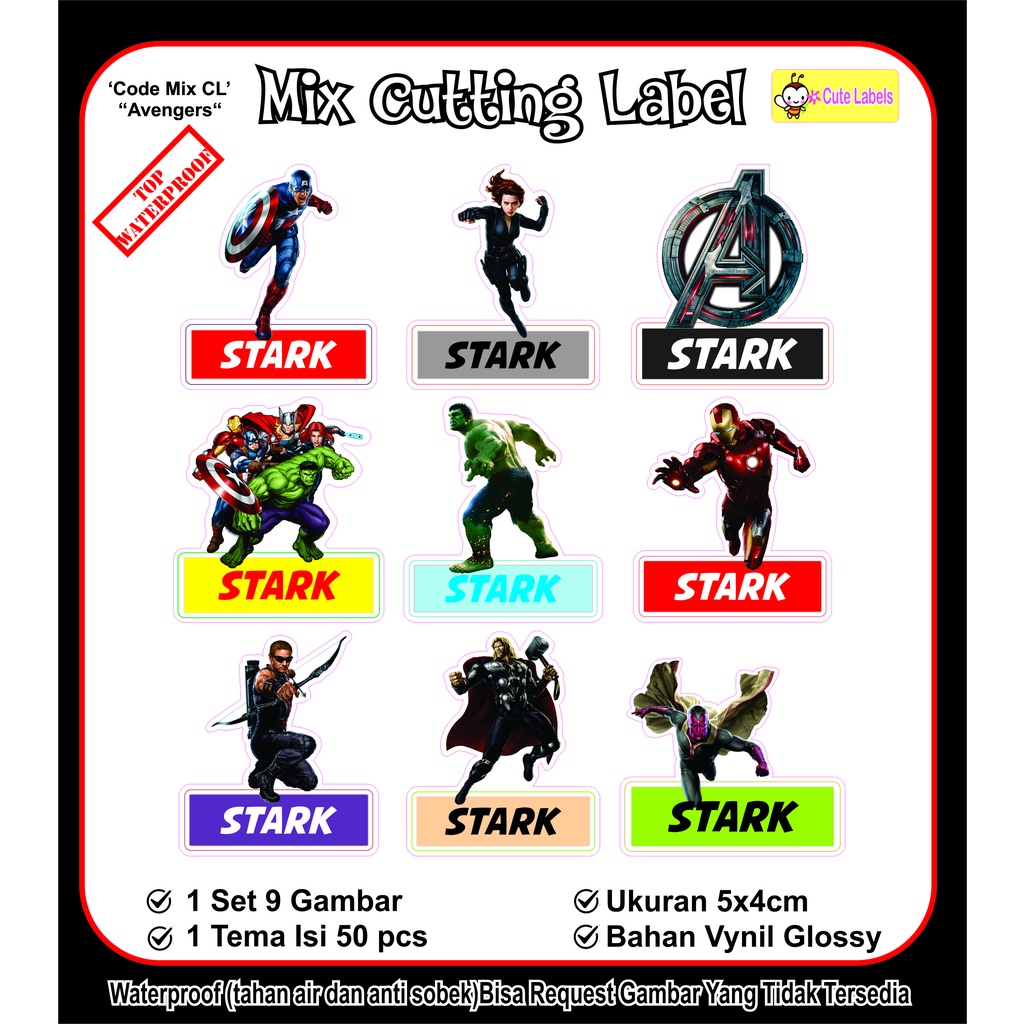 

Mix Cutting Label AVENGERS