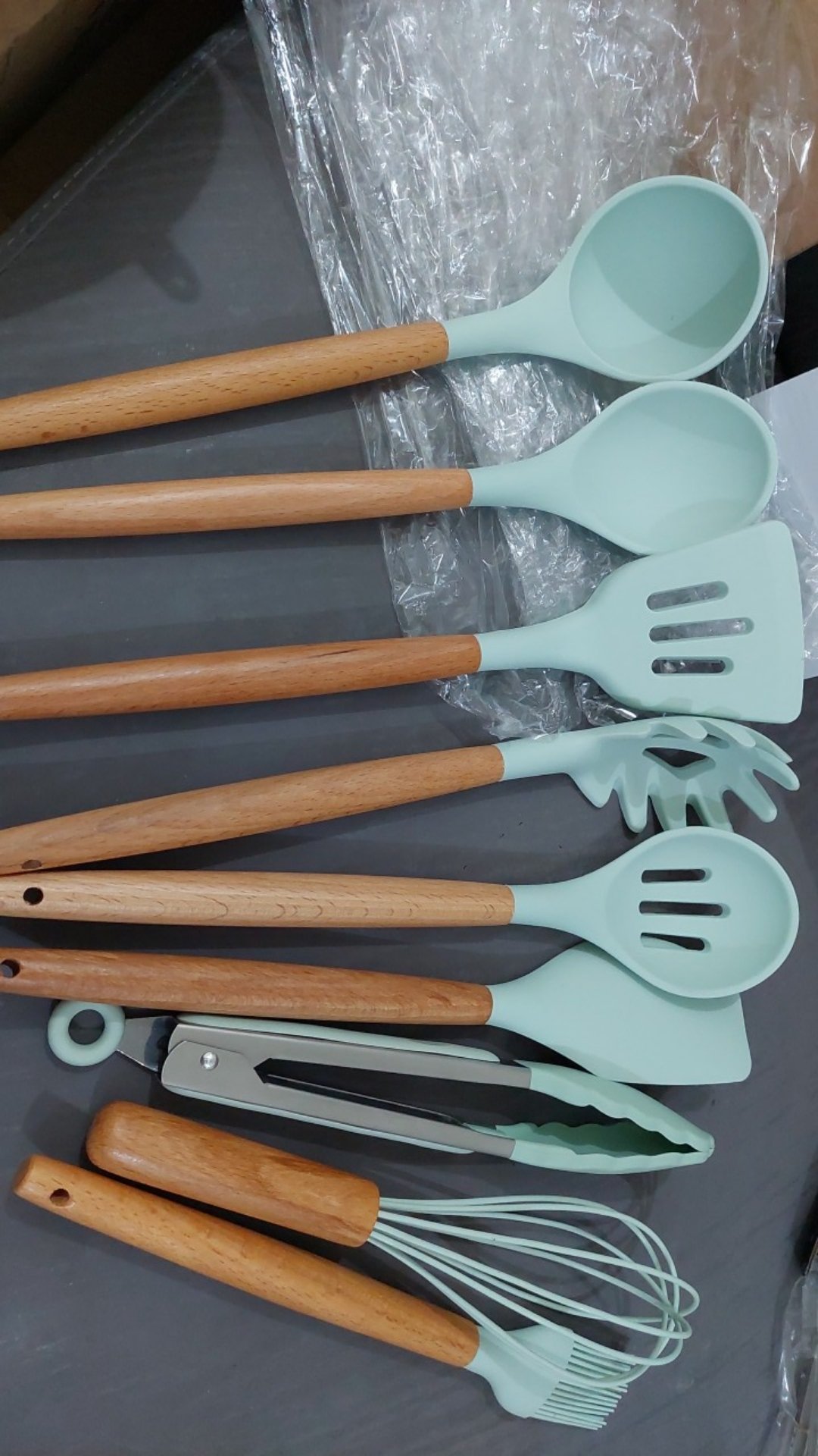 Glanyomi Set Spatula Sutil Alat Masak Dapur Cooking Tools Kitchen Utensils Silicon 9 Pcs - Blue