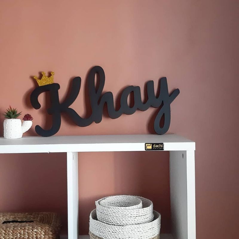 25 cm Wooden Name Wood letter huruf Kayu Nama inisial nama