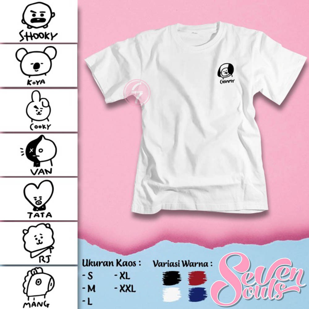  Kaos  BTS BT21 Member Tata Van Mang Koya Rj Shooky  Cooky 