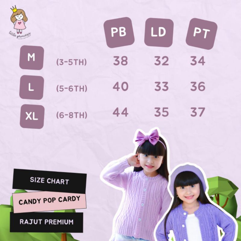Afsheenastore Cardigan Rajut Anak Candy Pop Cardy