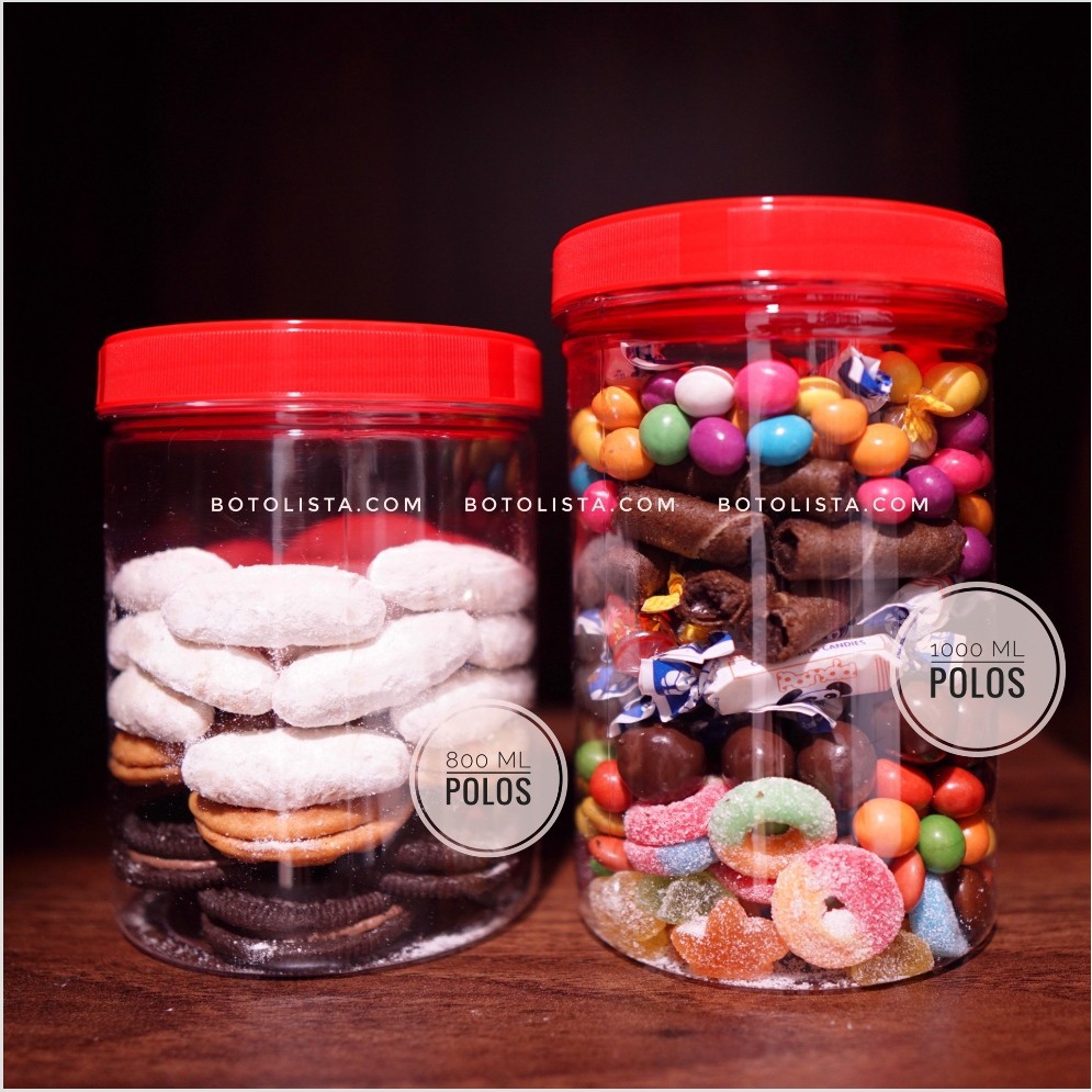 Toples Plastik Tabung Bening Ukuran 300ml, 400ml, 500ml, 600ml, 800ml, 1000ml, 1300ml. Toples Plastik Silinder Bisa Buat Kue Kering Lebaran