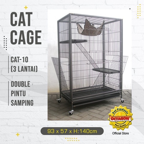 Kandang Kucing Tingkat Octagon CAT-10 (93 x 57 x 140cm)