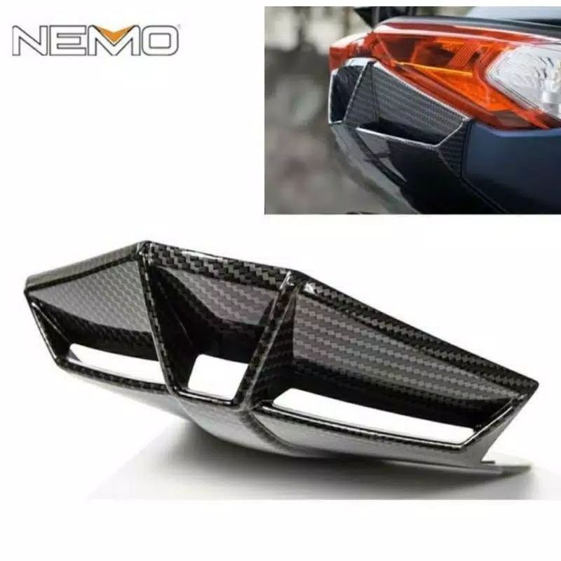 Cover tutup bawah lampu belakang stoplamp new nmax 2020 carbon nemo