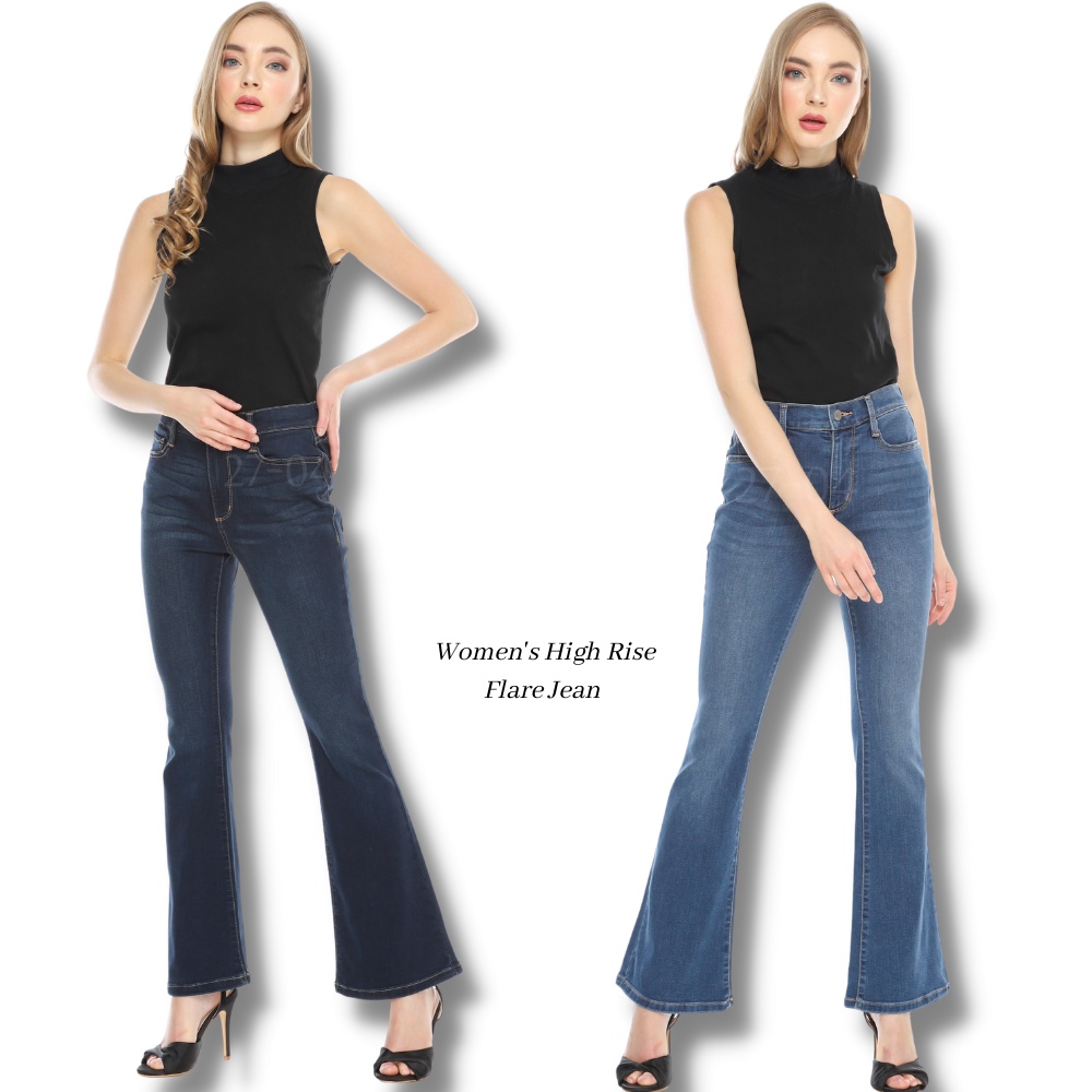 Celana Jeans Cutbray Wanita (ANA16 HIGHRISSE FLARE)