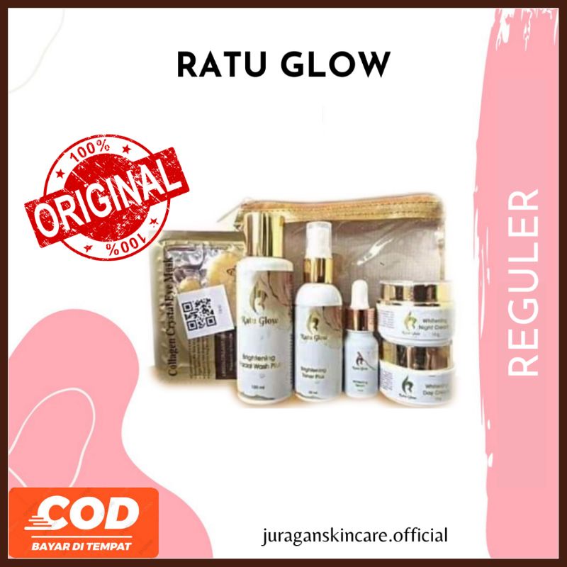 Skincare Ratu Glow Original Paket Brightening dan Acne Perawatan Wajah BPOM Pemutih Wajah Glowing Pe