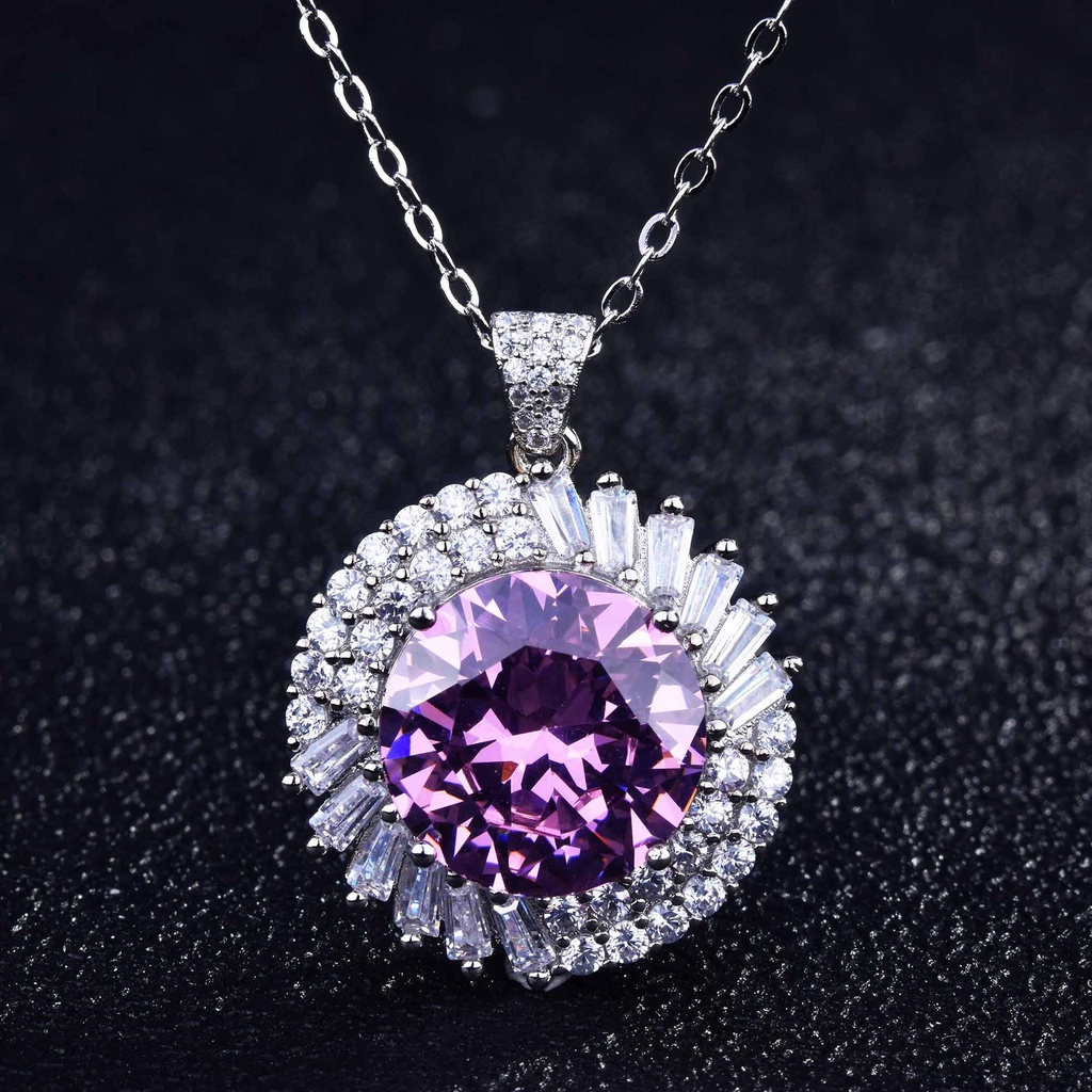 Luxurious and Personalized Design Pink Moissanite Necklace