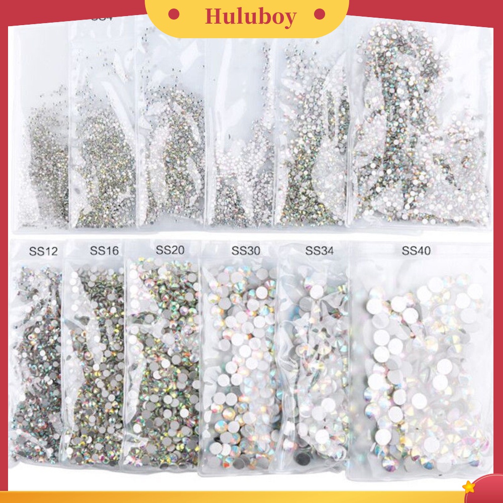 Huluboy Huluboy♡ Stiker Berlian Imitasi Glitter 3D Untuk Dekorasi Nail Art DIY