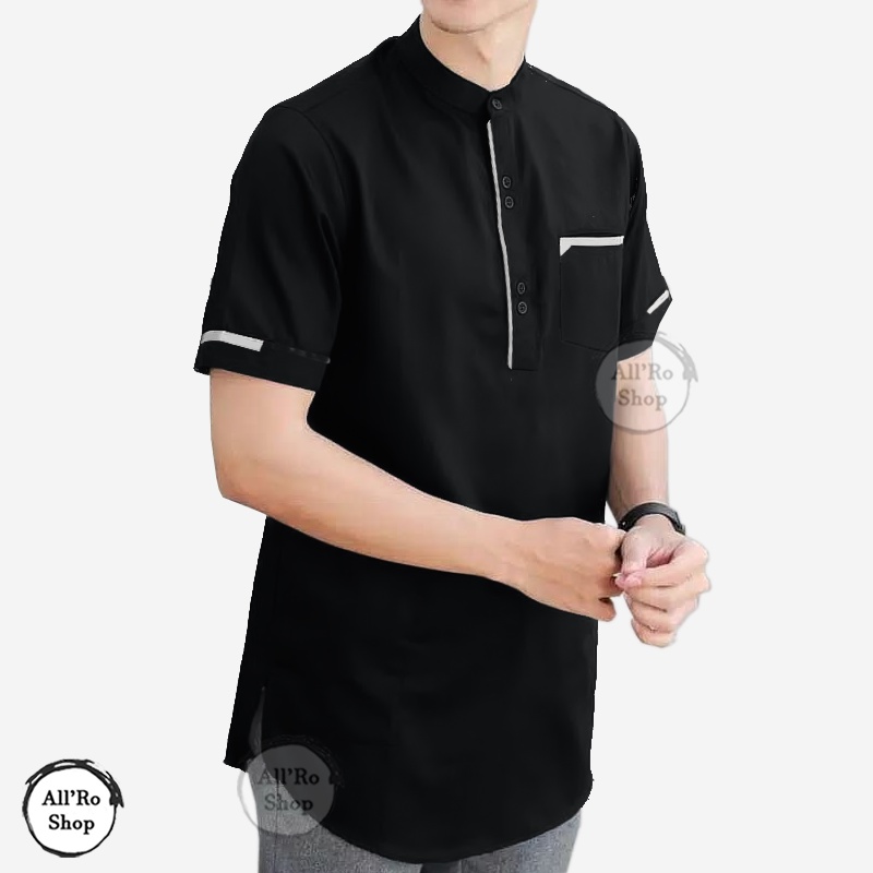 COD Baju Koko Pria Terbaru 2022 Koko Muslim Lengan Pendek Koko Aydan Size Jumbo Ukuran M L XL XXL Termurah Terlaris Bahan Lembut Tebal Premium ARS 3